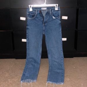 zara ankle mid rose straight jeans